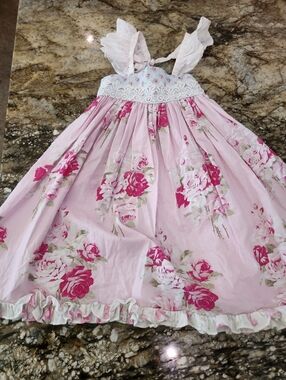 Pink Floral Smocked Sundress for Girls